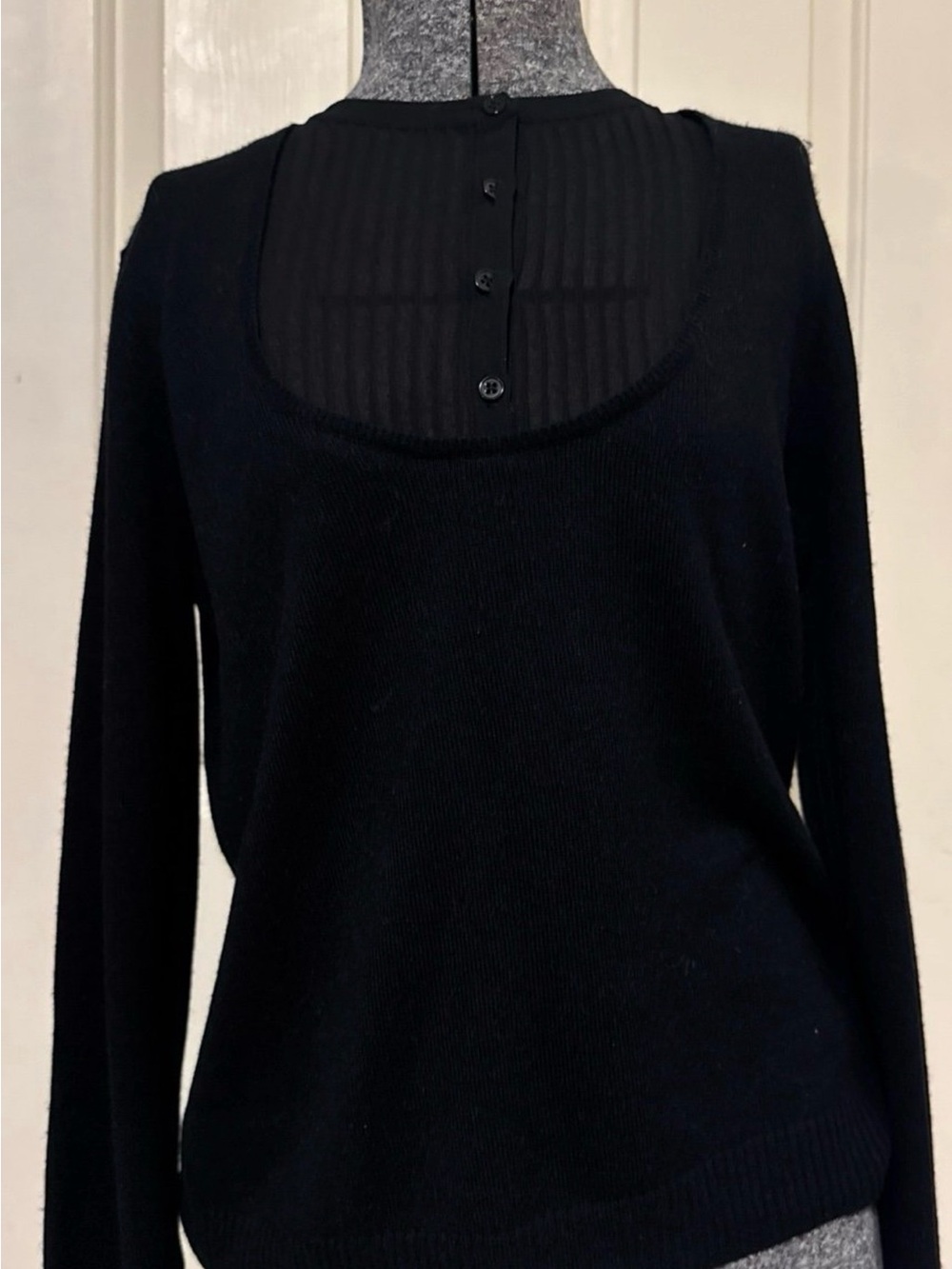 Lauren Ralph Lauren Black Scoop Neck Knit Sweater